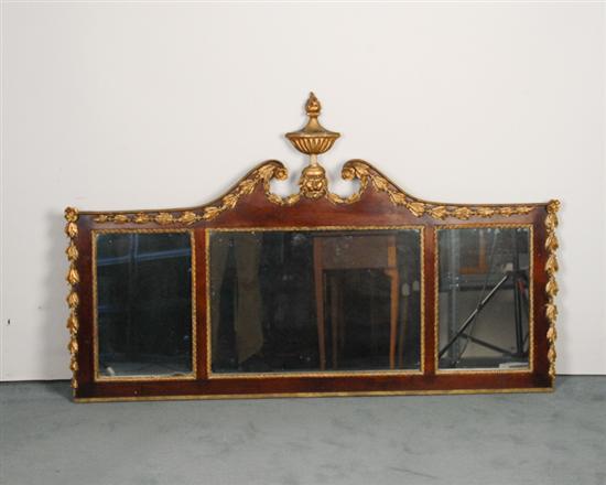 Appraisal: A Federal Mahogany and Gilt Overmantle Mirror in three parts