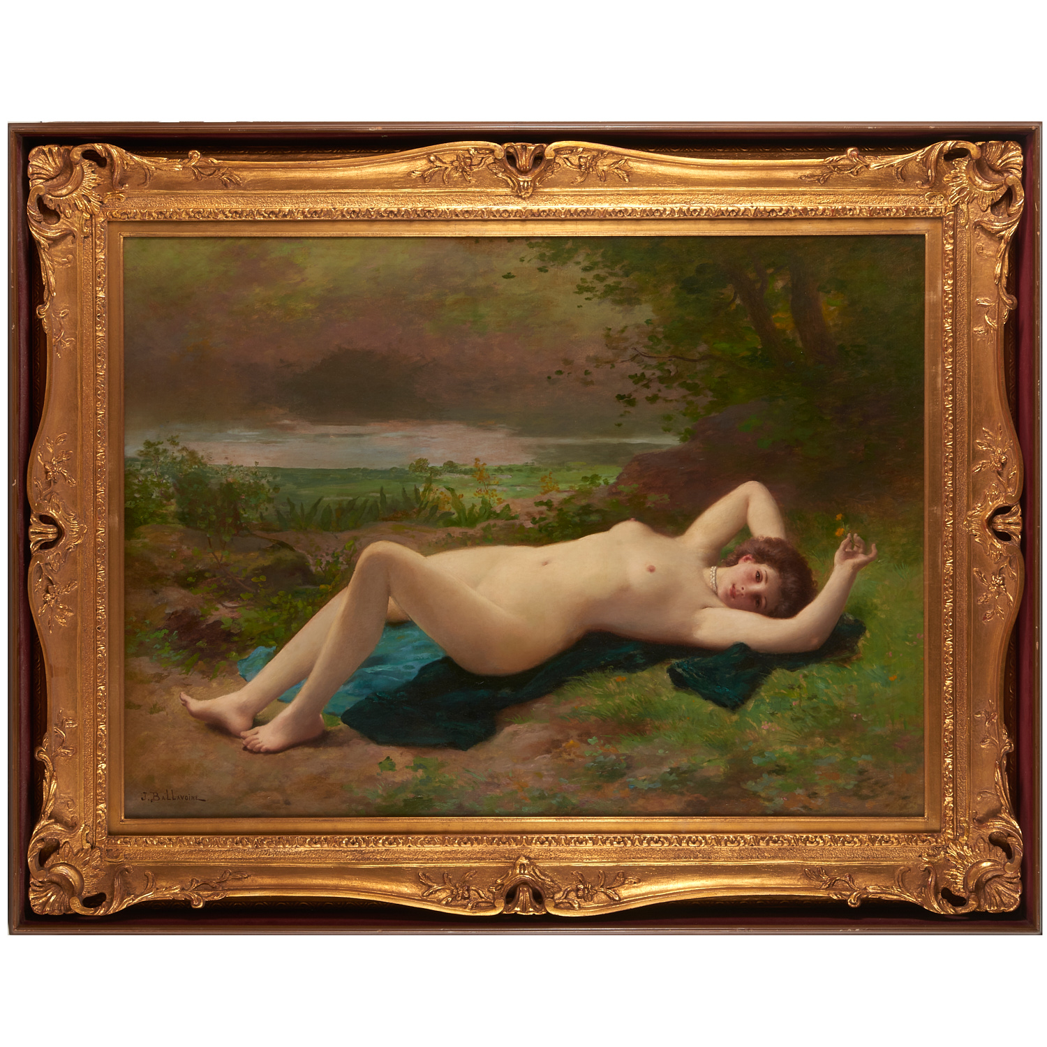 Appraisal: JULES F BALLAVOINE ATTRIB PAINTING Attributed to Jules Frederic Ballavoine