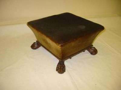 Appraisal: A PAIR OF VICTORIAN MAHOGANY FOOT STOOLS of waisted square