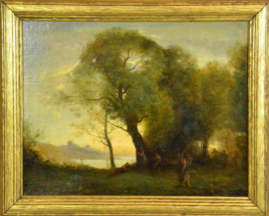 Appraisal: Ida Crowley Oil Painting On BoardDepicting a landscape with figures