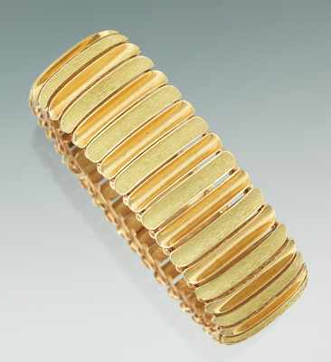 Appraisal: A Ladies' k Gold Fluted Design Bracelet k yellow gold