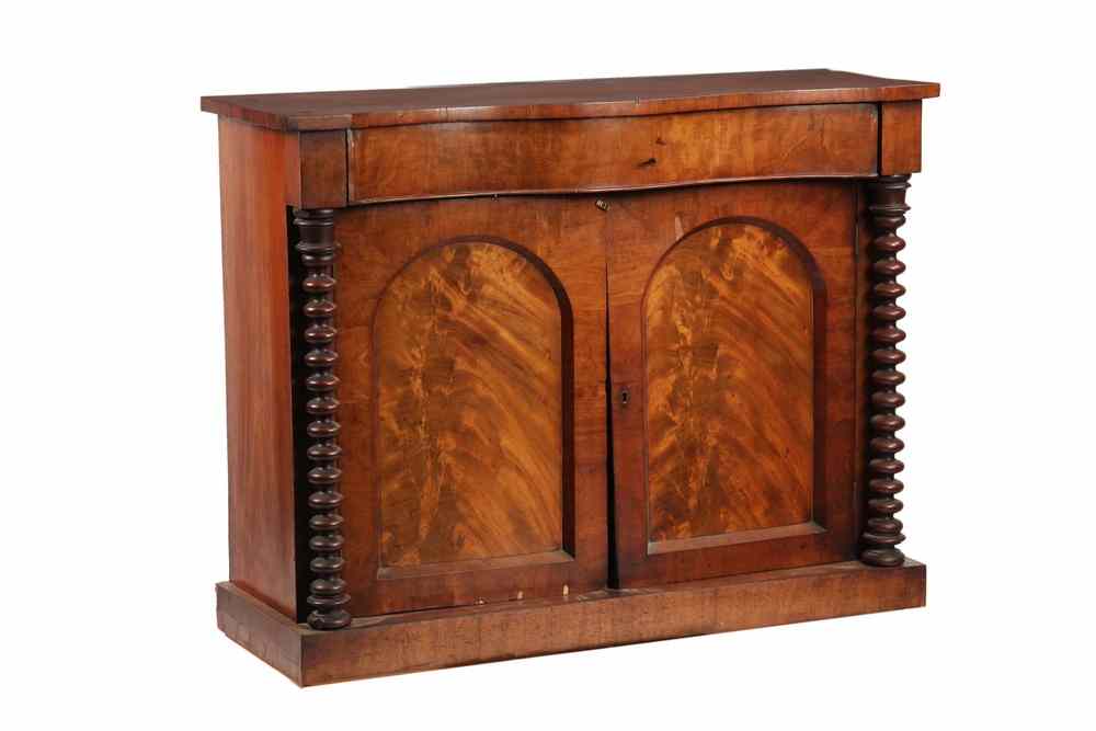 Appraisal: EMPIRE CREDENZA - Empire Mahogany Credenza with serpentine top and