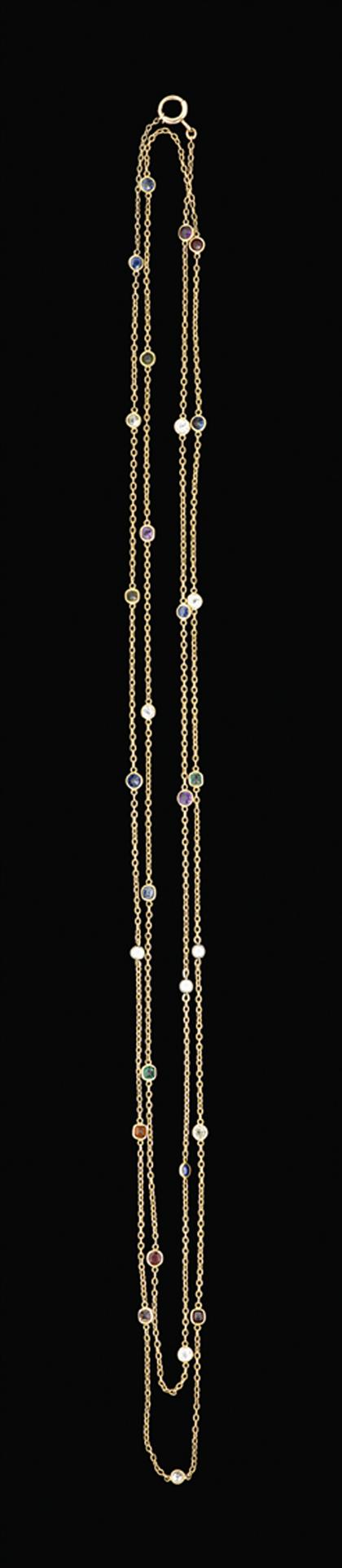 Appraisal: Gem set diamonds by the yard inspired necklace All gems