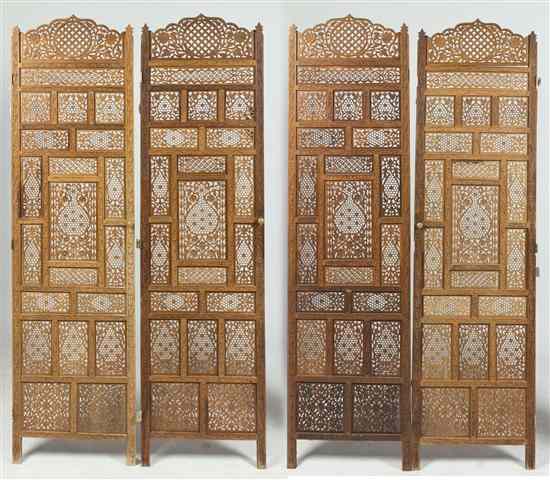 Appraisal: A Set of Four Indian Carved Panels each of rectangular