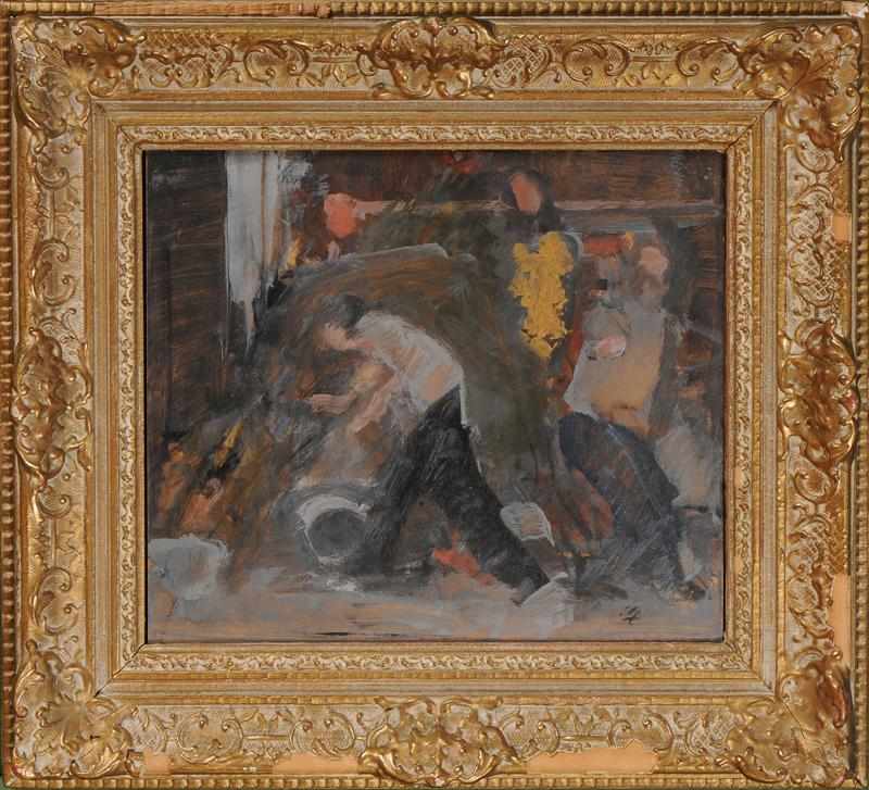 Appraisal: LENNART ANDERSON b STUDY AFTER ACCIDENT Oil on masonite Provenance