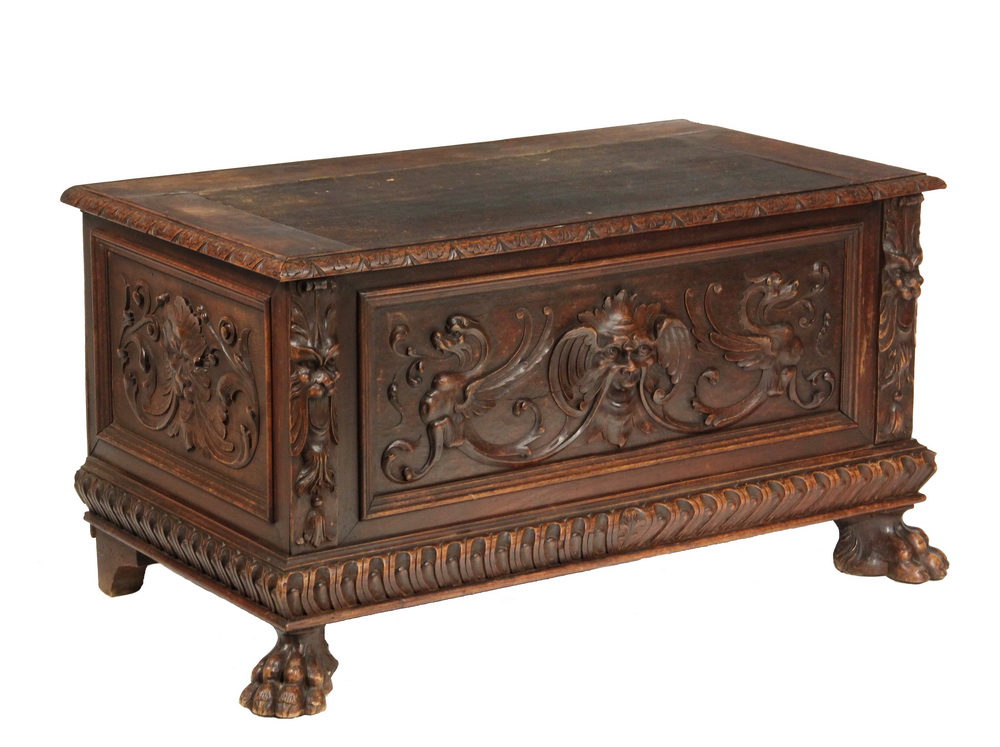 Appraisal: ENGLISH DOWRY CHEST - th c Renaissance Revival Cassone in