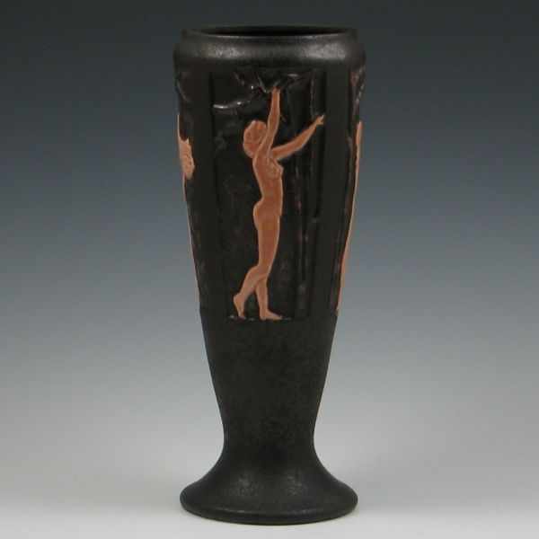 Appraisal: Nude Panel Vase in the style of Roseville Panel signed