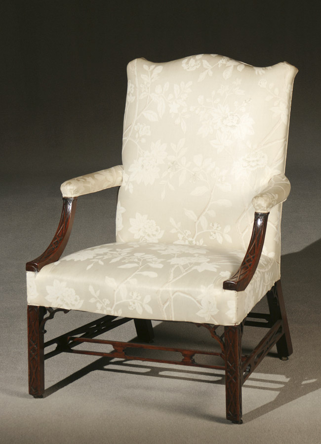 Appraisal: George III Mahogany Library Armchair Last Quarter th Century Having