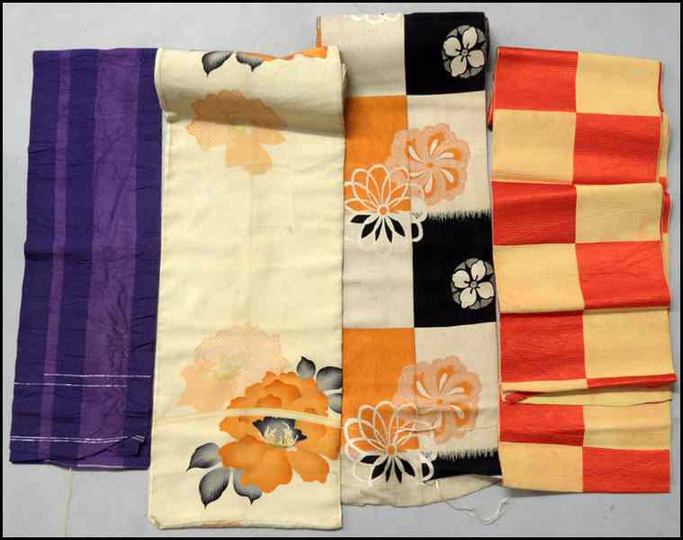 Appraisal: FOUR JAPANESE OBI Condition No Specific Condition Recorded - Sold