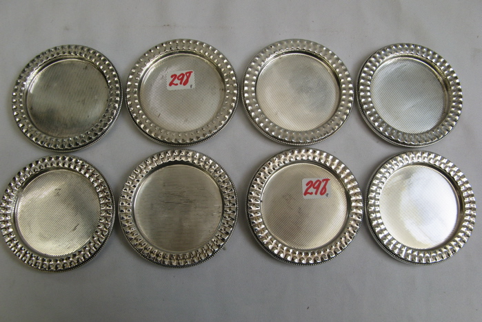 Appraisal: A SET OF EIGHT CREST SILVER CO STERLING SILVER COASTERS