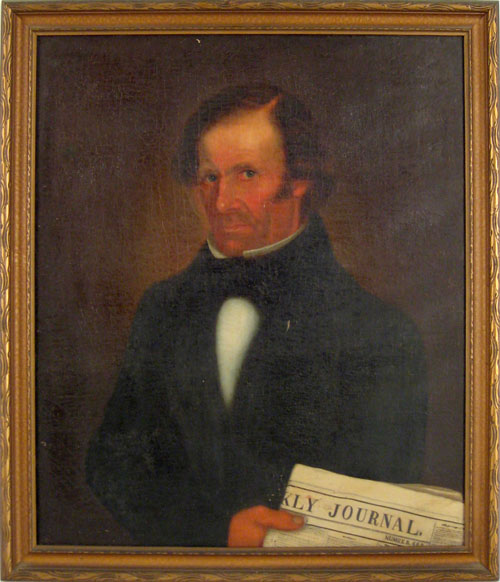 Appraisal: American School ca oil on canvas portrait of a gentleman