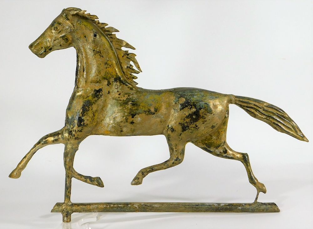 Appraisal: American Ethan Allen Gilt Copper Horse Weathervane United States Late