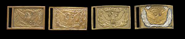 Appraisal: A group of four Pattern waist belt plates Comprising Finely