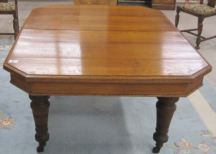 Appraisal: RECTANGULAR OAK DINING TABLE WITH EXTENSION HAND CRANK English c