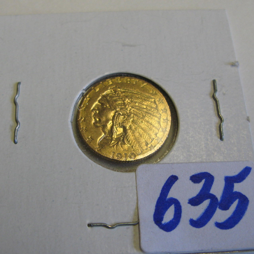 Appraisal: U S TWO AND ONE-HALF DOLLAR GOLD COIN Indian head