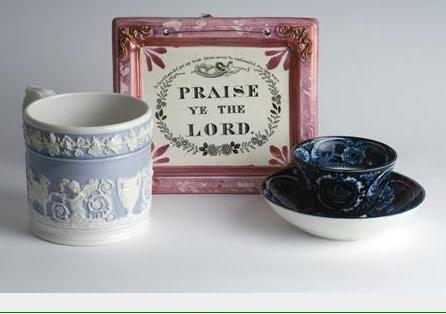 Appraisal: SUNDERLAND PINK LUSTRE AND BLACK TRANSFER-PRINTED 'PRAISE YE THE LORD'