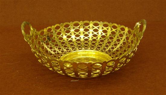 Appraisal: Edward VII silver gilt pierced bowl with two ring handles