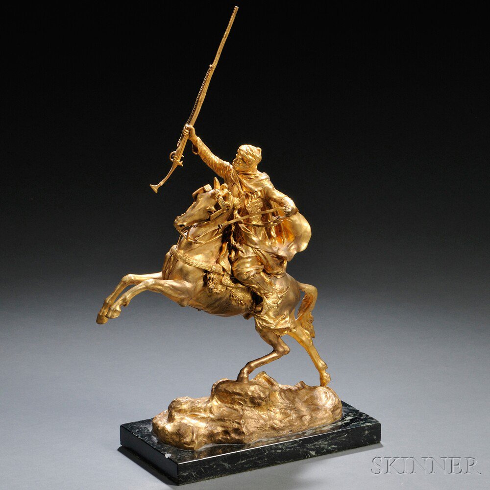 Appraisal: Continental School Late th Early th Century Gilded Metal Figure