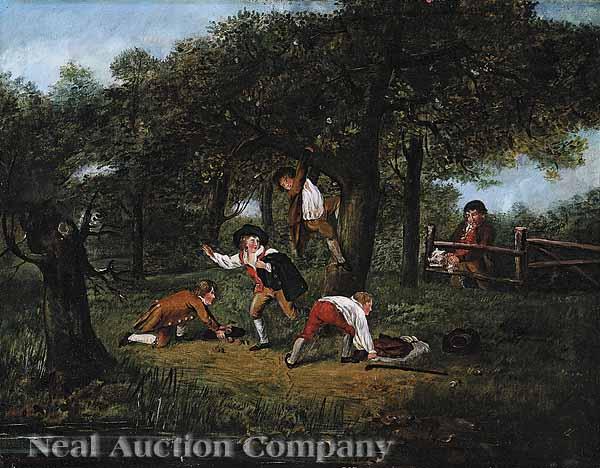 Appraisal: English School early th c Boys Stealing Apples oil on