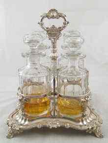 Appraisal: A fine early Victorian silver decanter frame by Joseph and