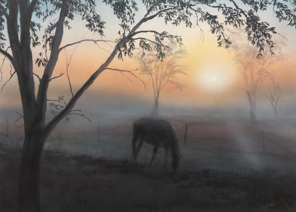 Appraisal: STEVE WALDECK AMERICAN B x sight size Early morning landscape