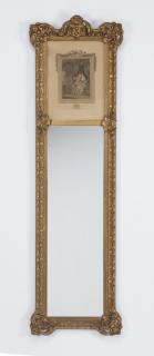 Appraisal: Late th c gilt wood trumeau mirror Continental gilt wood