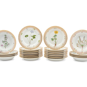 Appraisal: A Group of Royal Copenhagen Flora Danica Porcelain Fruit Bowls