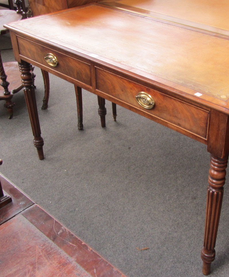 Appraisal: An early th century mahogany rectangular writing table the pair