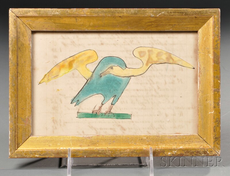 Appraisal: American School th Century Folk Painting of an Eagle Unsigned