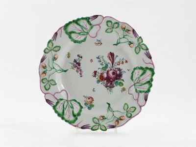 Appraisal: A Longton Hall strawberry dish the rim moulded with three