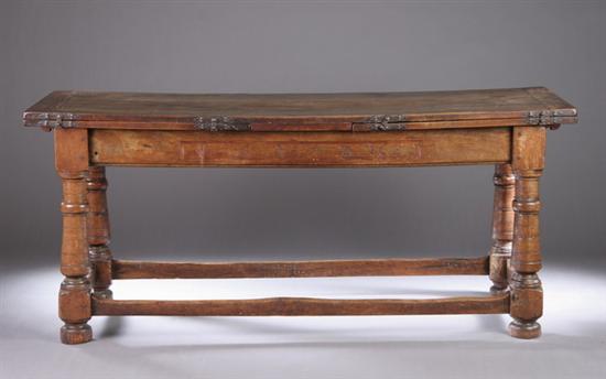 Appraisal: ENGLISH JACOBEAN WALNUT DRAW-LEAF DINING TABLE mid- th century and