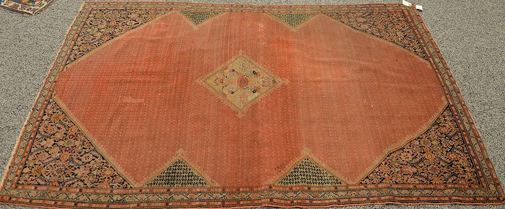 Appraisal: Oriental throw rug with open field late th century some