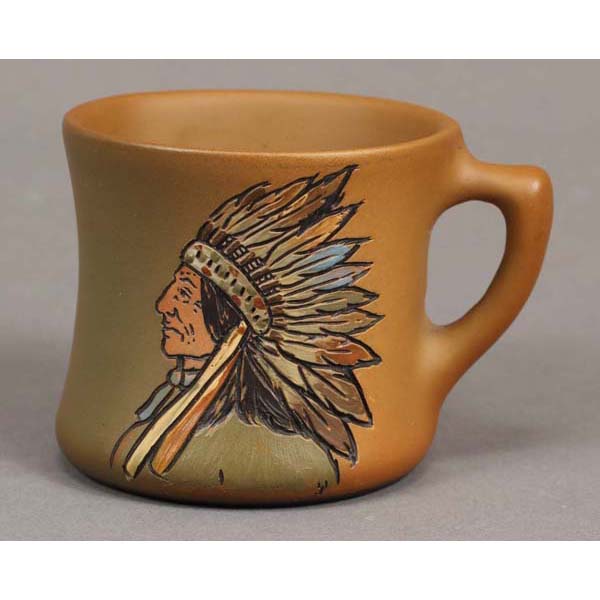 Appraisal: Rare Weller Dickensware II Indian Mug Hand Made by Charles