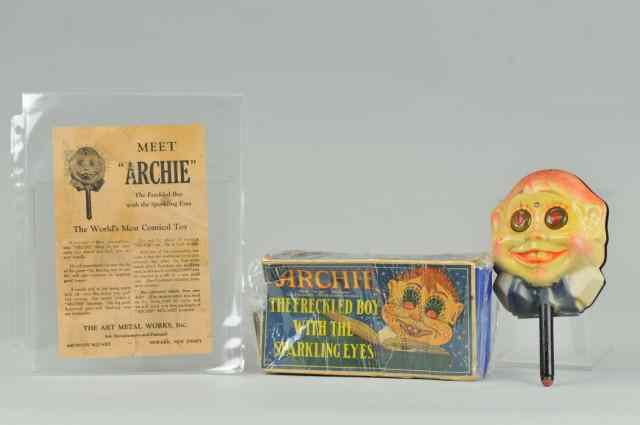 Appraisal: BOXED ''ARCHIE'' HAND HELD TOY Art Metal Works unusual tin