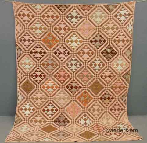 Appraisal: Pennsylvania quilt in the Old Maids pattern c ''x ''