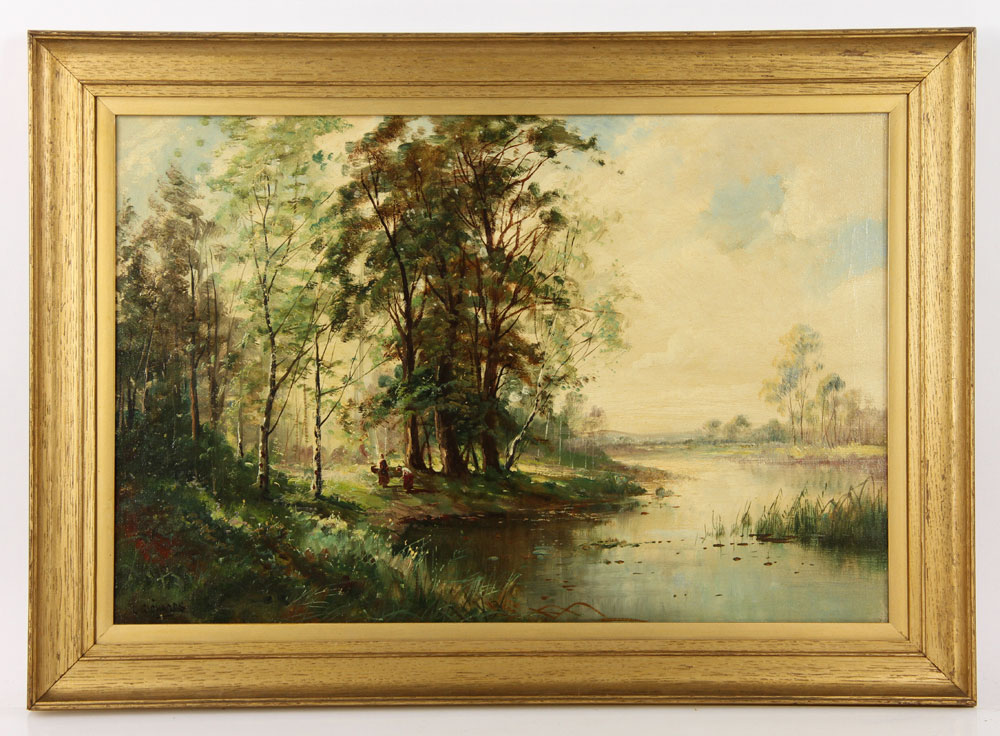 Appraisal: - Richards Landscape O C L Richards landscape with pond