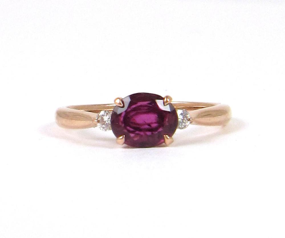 Appraisal: RUBY DIAMOND AND FOURTEEN KARAT GOLD RING The k rose