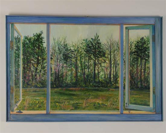 Appraisal: Barbara Mabe - Virginia Window on Springtime an acrylic on