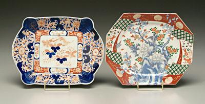 Appraisal: Two pieces Japanese Imari Arita plate with lobed corners verso