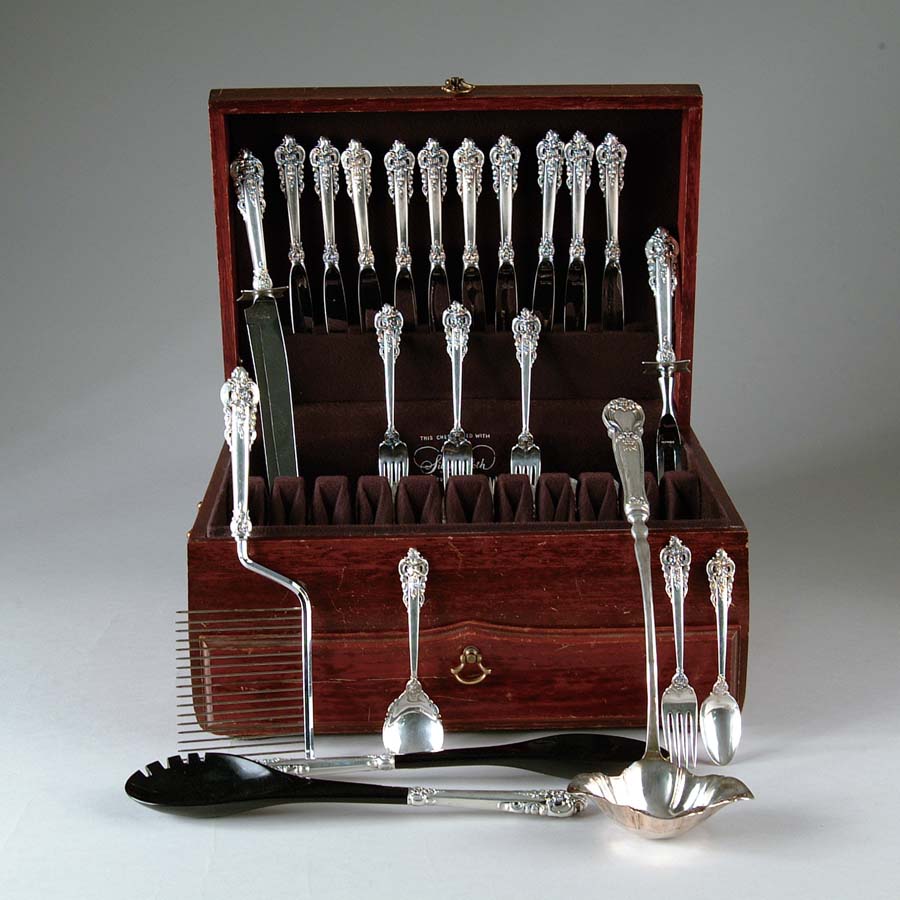 Appraisal: WALLACE GRAND BAROQUE STERLING FLATWARE Outstanding sterling flatware set is