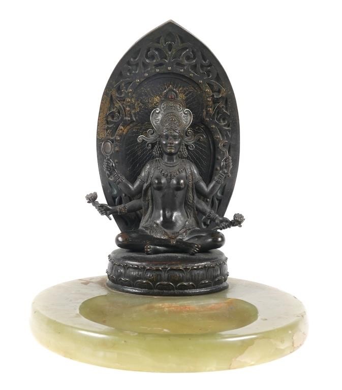 Appraisal: Circa Indian Shiva bronze by Franz Bergman depicting the Hindu