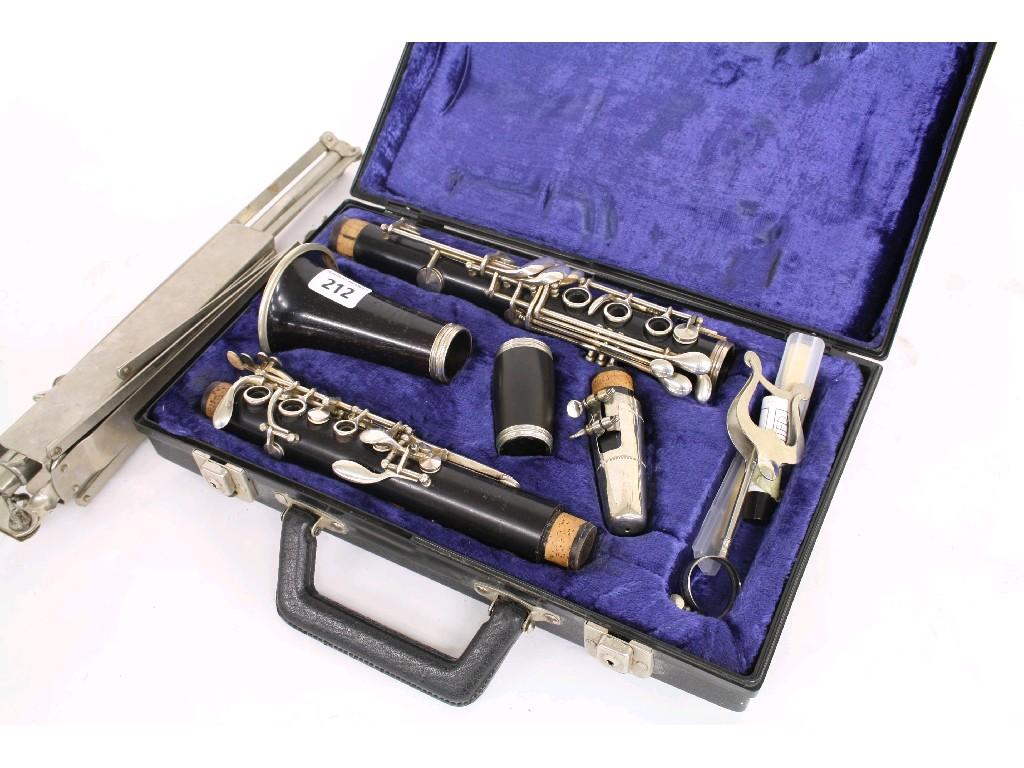 Appraisal: Blackwood clarinet stamped V Kohlerts Sons Makers Krasloe no case