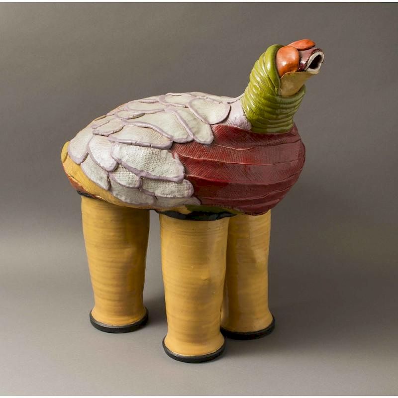 Appraisal: Eric Dahlin th c Ceramic Sculpture Turtle Bird Eric Dahlin