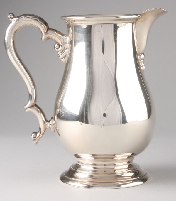 Appraisal: Sterling pints water pitcher with scroll handle t marked Lord