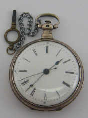 Appraisal: A Chinese silver key wind pocket watch White dial with