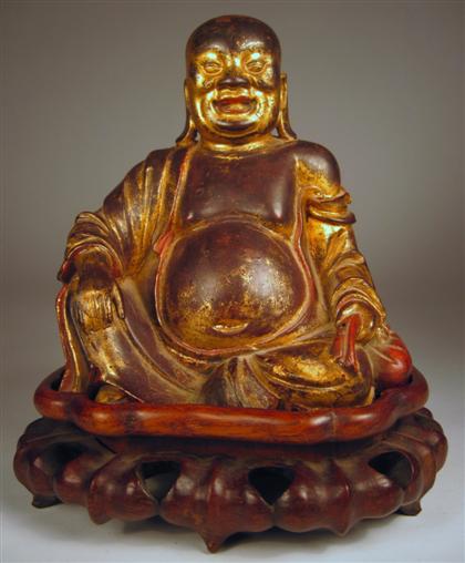 Appraisal: Chinese carved giltwood model of Budai early Qing dynasty