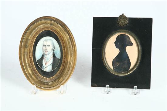 Appraisal: TWO PORTRAITS Probably European late th-early th century Miniature on