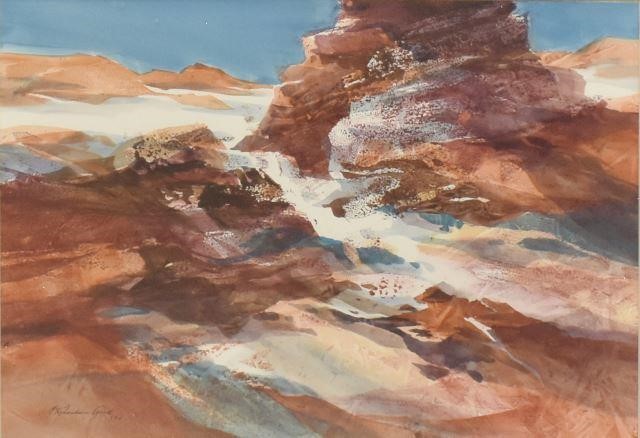 Appraisal: Framed watercolor painting on paper Canyon Colors signed lower left