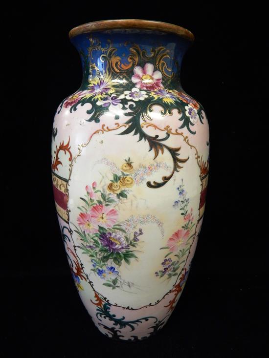 Appraisal: th C Continental porcelain vase white to pale pink body