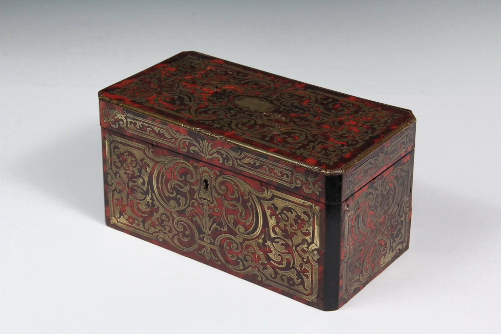 Appraisal: TEA CADDY - th c French Boulle Work Tea Caddy